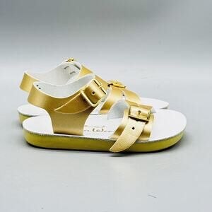 Sun San Sandal Girls 4c Gold Leather Sea Wee Ankle Buckle Strap Toddler Baby